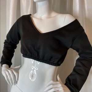 Brand New Black Off-Shoulder Crop Top